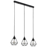 Ceiling Lamp with Diamond Design Black 3 x E27 Bulbs 281633