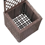 Trellis Raised Bed with 1 Pot 30x30x107 cm Poly Rattan Brown 46936