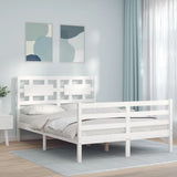Bed Frame without Mattress White Small Double Solid Wood 3194412