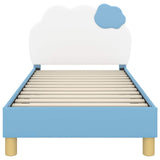 Children's Bed Frame with Headboard Blue 80 x 160 cm PU 42011017