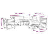8 Piece Garden Lounge Set with Cushions Solid Wood Pine 3216950