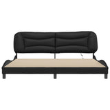 Bed Frame with LED without Mattress "Hvar" Black 200x200 cm 3213955