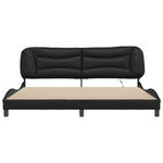 Bed Frame with LED without Mattress "Hvar" Black 200x200 cm 3213955