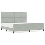 ZNTS Bed Frame Light Grey 200x200 cm Velvet 3345029