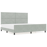 ZNTS Bed Frame Light Grey 200x200 cm Velvet 3345029