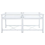Double Washing Machine Pedestal with Pull-Out Shelves White 4009871