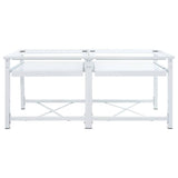 Double Washing Machine Pedestal with Pull-Out Shelves White 4009871