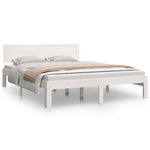 Bed Frame without Mattress White Solid Wood Pine 140x190cm 810476