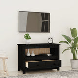 TV Cabinet Black 79x35x52 cm Solid Wood Pine 821501
