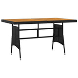 Outdoor Dining Set Black PE rattan, steel, solid acacia wood Medium 3120096
