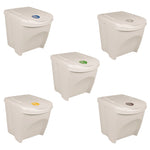 Stackable Garbage Bin Boxes 3 pcs White 75 L Polypropylene 152199