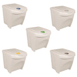 Stackable Garbage Bin Boxes 3 pcs White 75 L Polypropylene 152199