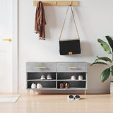Shoe Bench Concrete Grey 102x35x55 cm Engineered Wood 829728