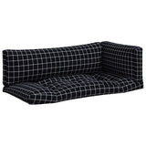 Pallet Cushions 3 pcs Black Check Pattern Oxford Fabric 360960