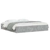 Bed Frame with Drawers without Mattress Concrete Grey 180x200 cm Super King 3207255