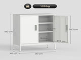 Metal Storage Cabinet with Lock and Adjustable Shelves - White T3398P425018