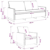 Sofa Set 2 pcs Light Grey Faux Suede Fabric 3433127