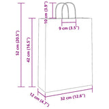Paper Bags 250 pcs with Handles Brown 32x12x42 cm 4101592