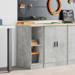 ZNTS Garage Storage Cabinet Concrete Grey 30x51x85 cm Solid Wood Pine 860529