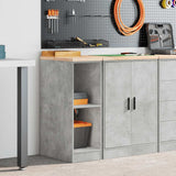 ZNTS Garage Storage Cabinet Concrete Grey 30x51x85 cm Solid Wood Pine 860529