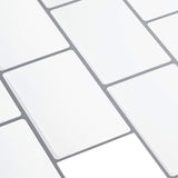 Subway Tile 20 pcs White Grey 30 x 30 cm Polyurethane and PET 42046115