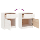 ZNTS Bedside Cabinets 2 pcs White 40x31x50 cm Solid Pinewood 808126