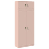 Storage Cabinet 2 pcs Pink 90 x 40 x 220 cm Steel Lockable 3438658