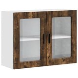 Kitchen Wall Cabinet with Glass Door Porto Smoked Oak 854092