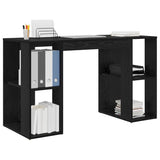 Desk with Shelf Black Oak 130 x 50.5 x 75 cm Engineered Wood 869499