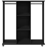 Wardrobe with Wheels Black 102x38x110 cm Engineered Wood 848032