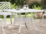 Garden Table White 80x80x75 cm Cast Aluminium 4002813