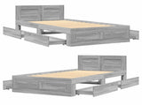 Bed Frame with Headboard Grey Sonoma 80 x 200 cm 3429681