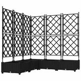 Garden Planter 5 pcs Black 120 x 120 x 125.5 cm PP 42002842