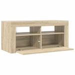 TV Cabinet with LED Lights Sonoma Oak 90x35x40 cm 804322