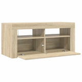 TV Cabinet with LED Lights Sonoma Oak 90x35x40 cm 804322