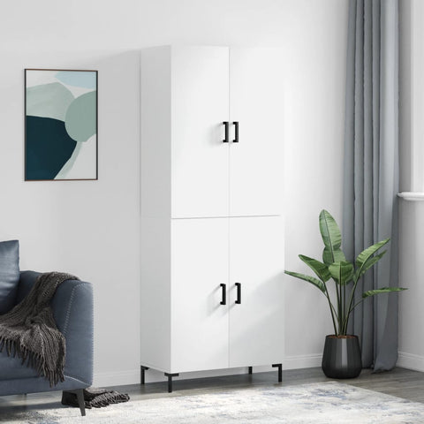 Highboard White 69.5x34x180 cm Engineered Wood 3195675