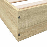 Bed Frame without Mattress Sonoma Oak 75x190 cm Small Single Engineered Wood 842079