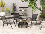 Set of Four Stackable Mesh Seat Chairs - Black T3398P314153