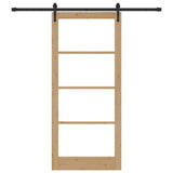 Sliding Door Natural and Black 93 x 211 cm 3332401