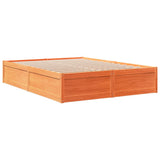 Bed Frame without Mattress Wax Brown 140x200 cm Solid Wood Pine 3282377