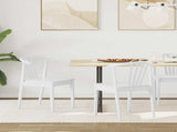 Dining Chair 2 pcs White Solid Rubberwood 42020399