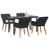 Garden Dining Set with Cushion 5 pcs Black Poly Rattan 3261672