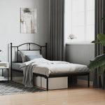 ZNTS Metal Bed Frame without Mattress with Headboard Black 100x190cm 353433