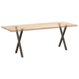 Dining Table Legs X-Shaped 2 pcs Natural Steel 57x cm Steel 4012915