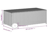 Garden Storage Box with Wheels Mix Beige 190L Poly Rattan 365327