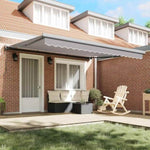 Retractable Awning Manual Light grey 400 x 300 cm Fabric, Metal 3330652