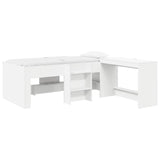Kids'High Bed Frame with Desk White 98.5 x 200 cm 3423454