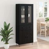 Highboard Black Oak 69.5 x 34 x 90 cm Engineered Wood 3402711
