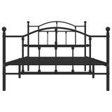 Metal Bed Frame without Mattress with Footboard Black 107x203cm 353453