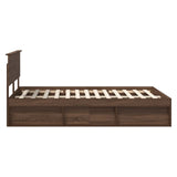 Bed Frame with Headboard Brown Oak 140 x 200 cm Engineered wood 3407883
